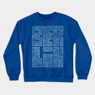 Berlin, Germany City Map Typography - Blueprint Crewneck Sweatshirt